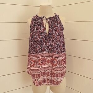 Gap xs sleeveless blouse pink navy purple